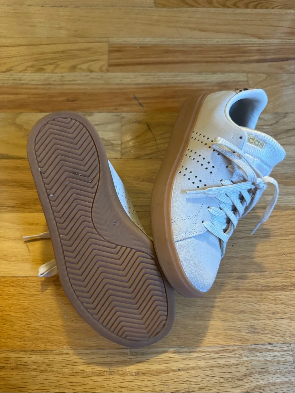 Adidas Women’s Cheetah Tan Suede Sneaker with Gum Sole Size 8